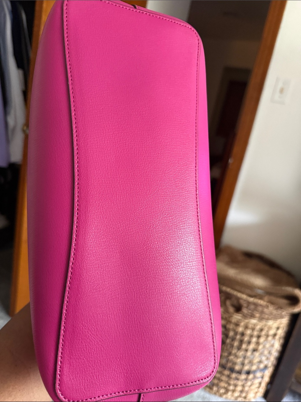 kate spade Pink Leather Tote with Top Handles & detachable crossbody strap - Picture 5 of 5